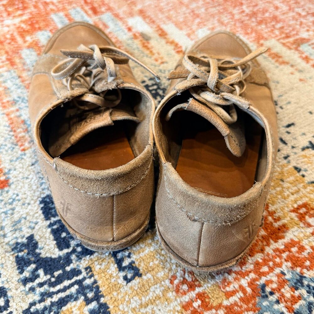 Frye Comford Womens Ice Leather Lace up Shoe Brown Womens US 6M Distressed - Picture 5 of 8